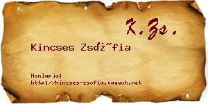 Kincses Zsófia névjegykártya