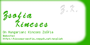 zsofia kincses business card